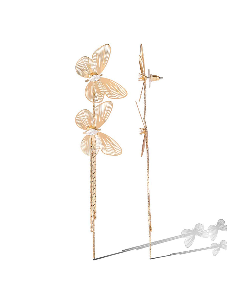 Double Butterfly Dangle Earrings