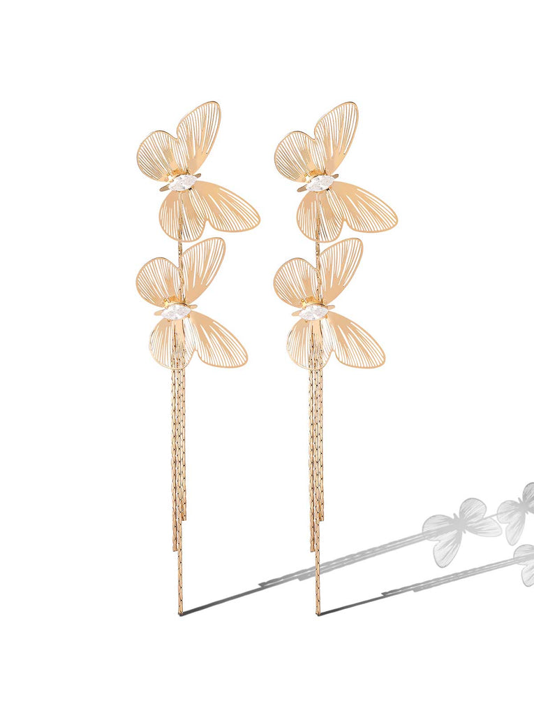 Double Butterfly Dangle Earrings