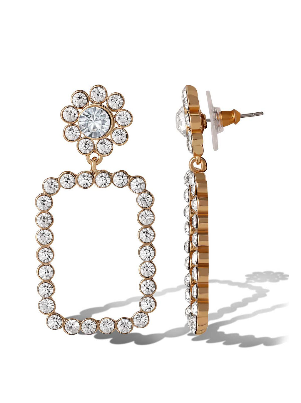 Daisy Drop Crystal Statement Earrings