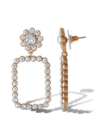 Daisy Drop Crystal Statement Earrings