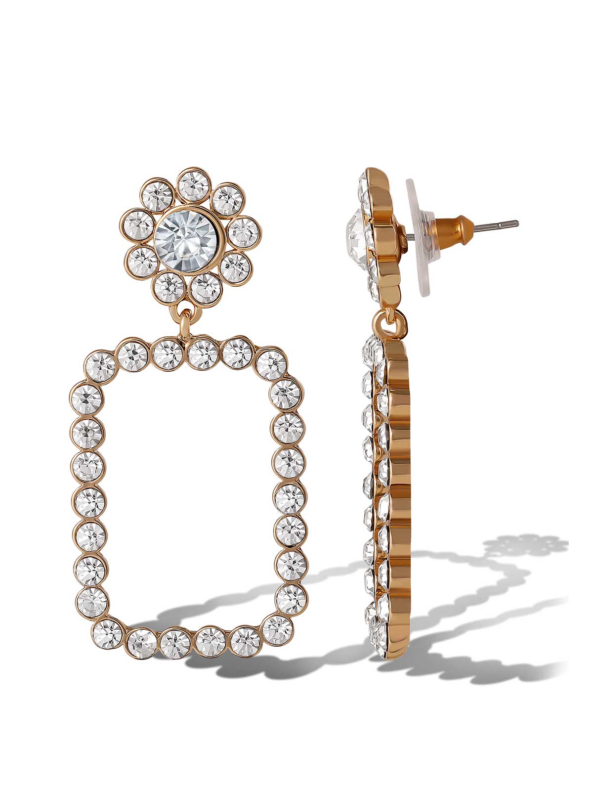 Daisy Drop Crystal Statement Earrings