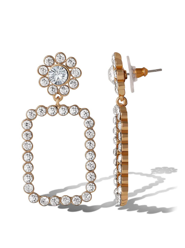 Daisy Drop Crystal Statement Earrings