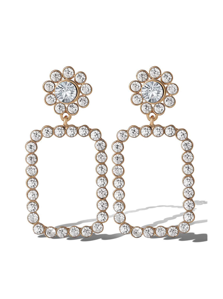 Daisy Drop Crystal Statement Earrings