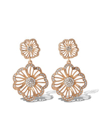 Radiant Rose Gold Floral Drop Earrings