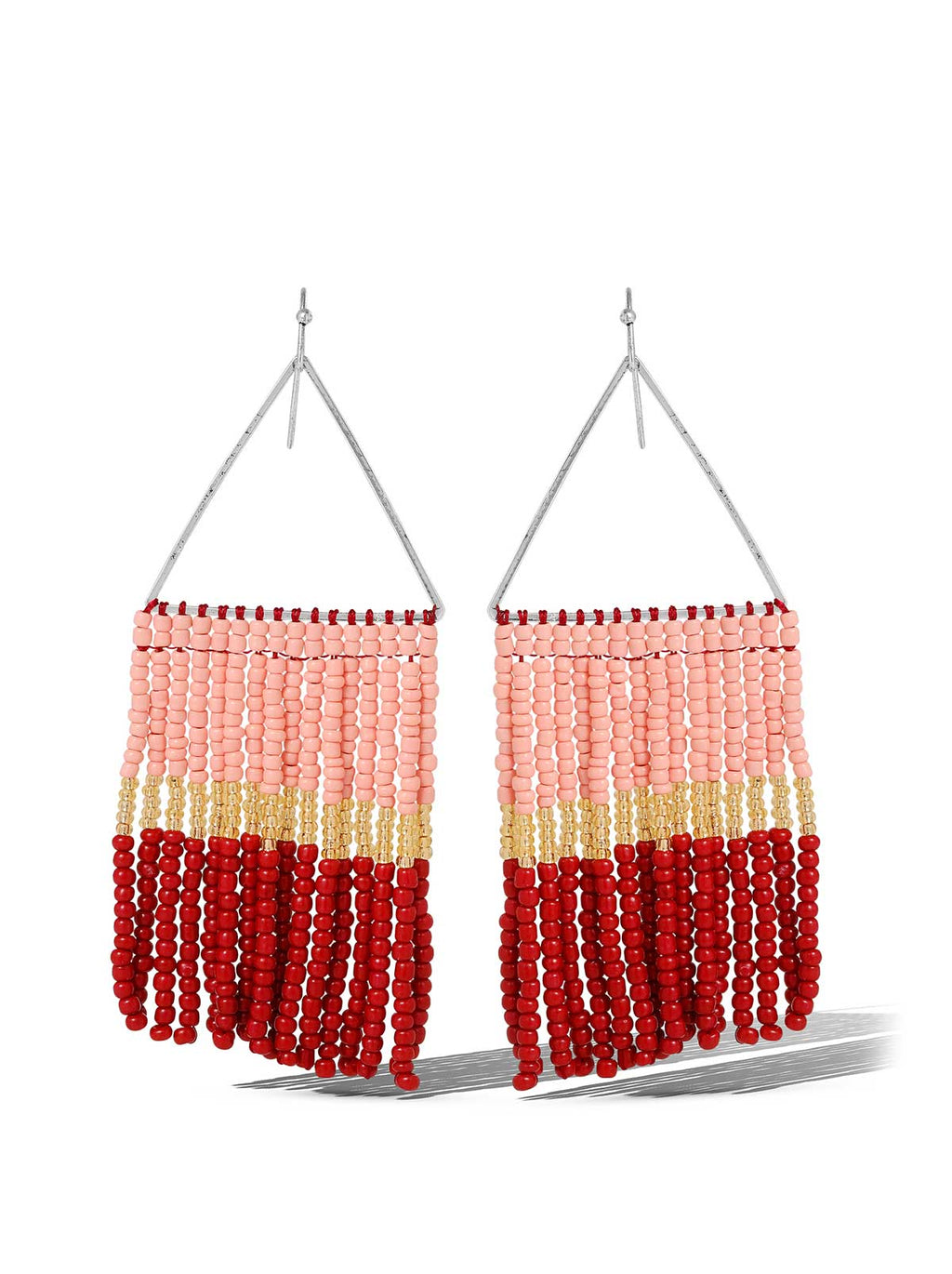 Multi Seed Beads Fringe Dangle Earring