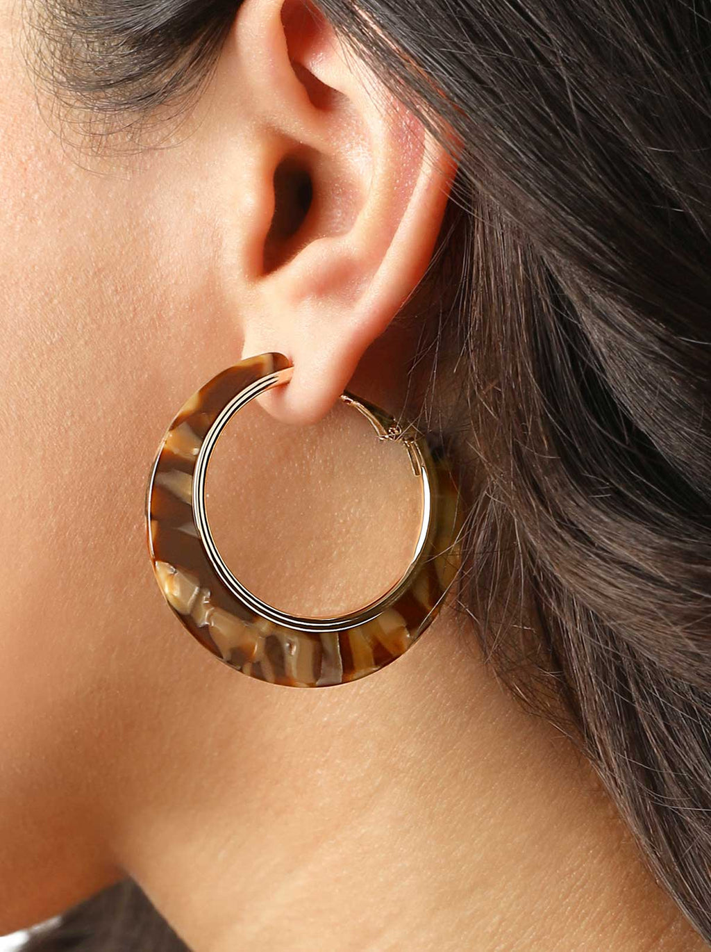 Two-Tone Hoop Earrings