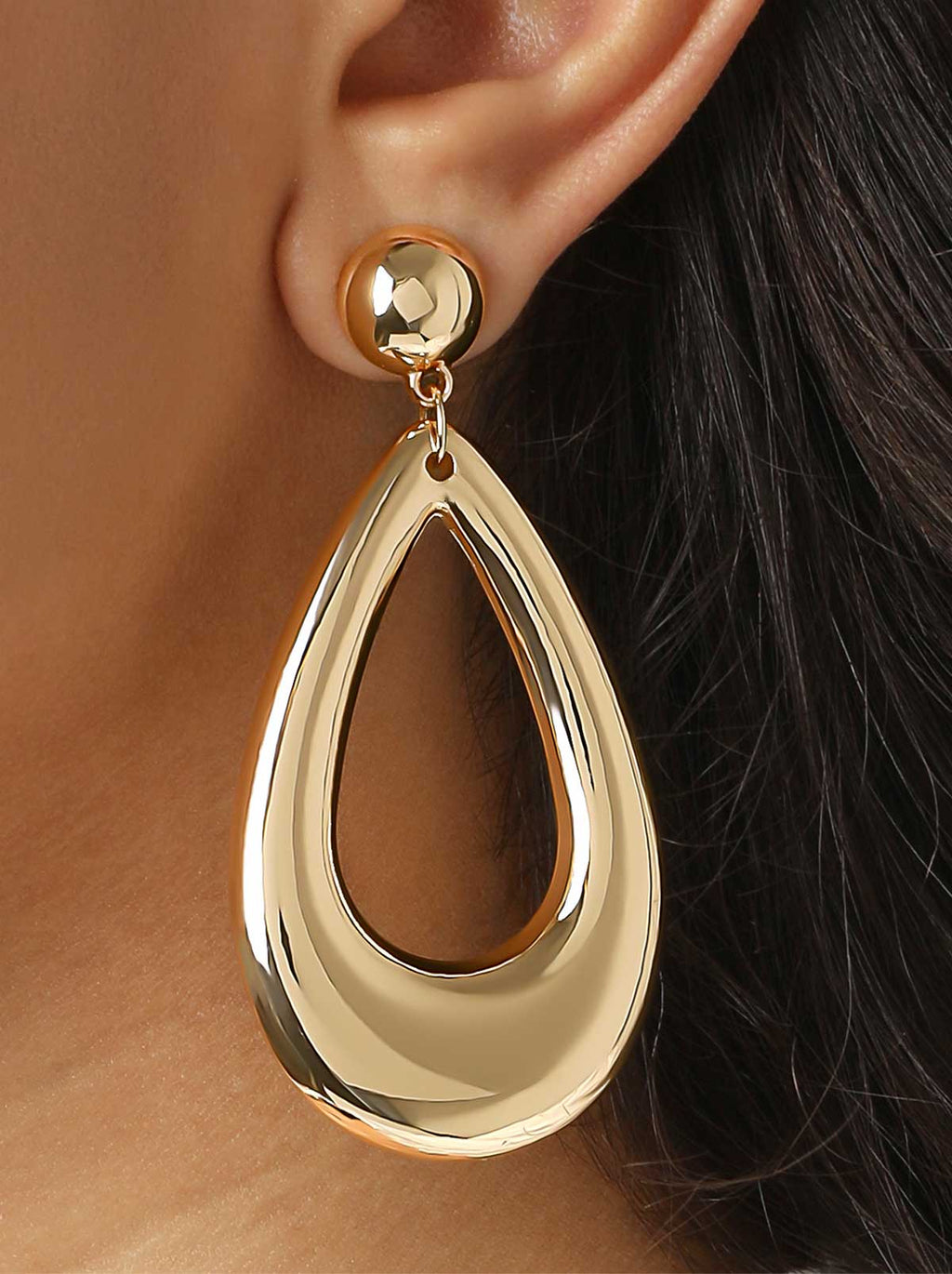 Large Gold Teardrop Earrings