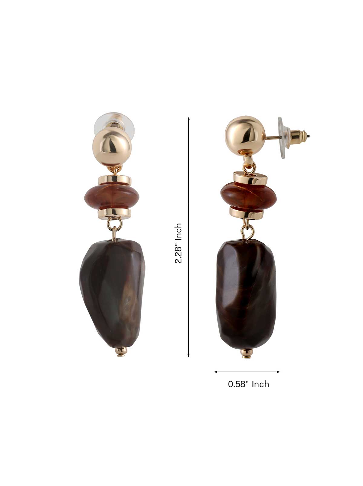 Gold Large Bead Drop Earrings