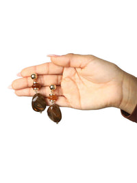 Gold Large Bead Drop Earrings