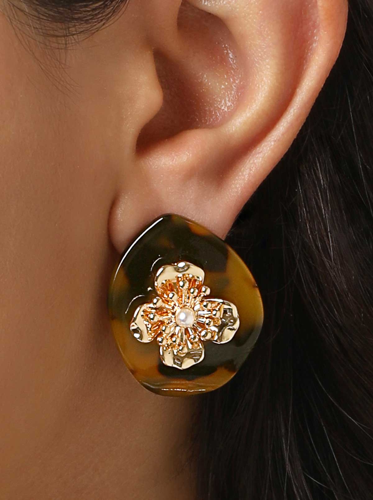 Leopard Flower Stud Earrings