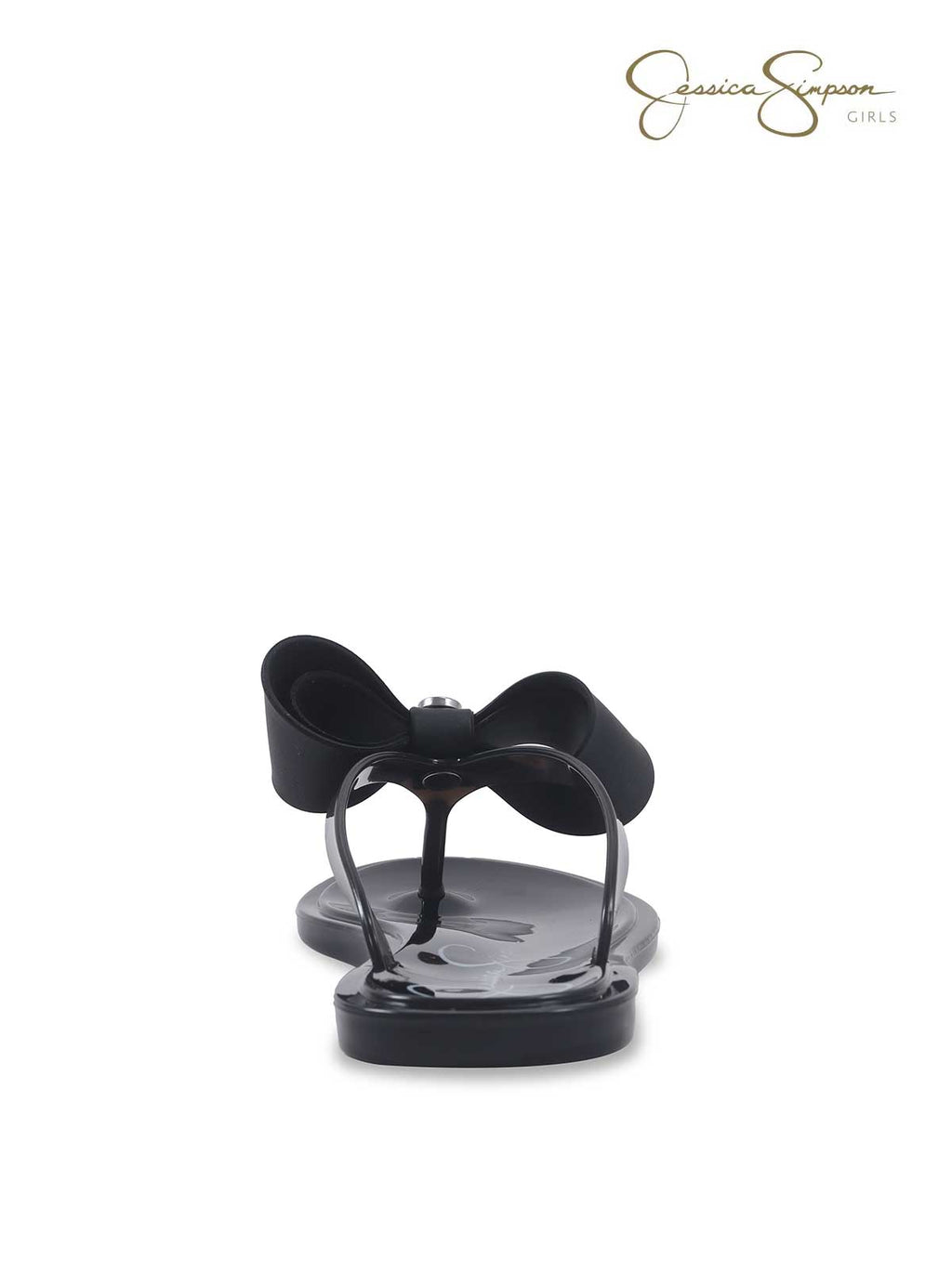 Girls Jelly Thong Sandals in Black