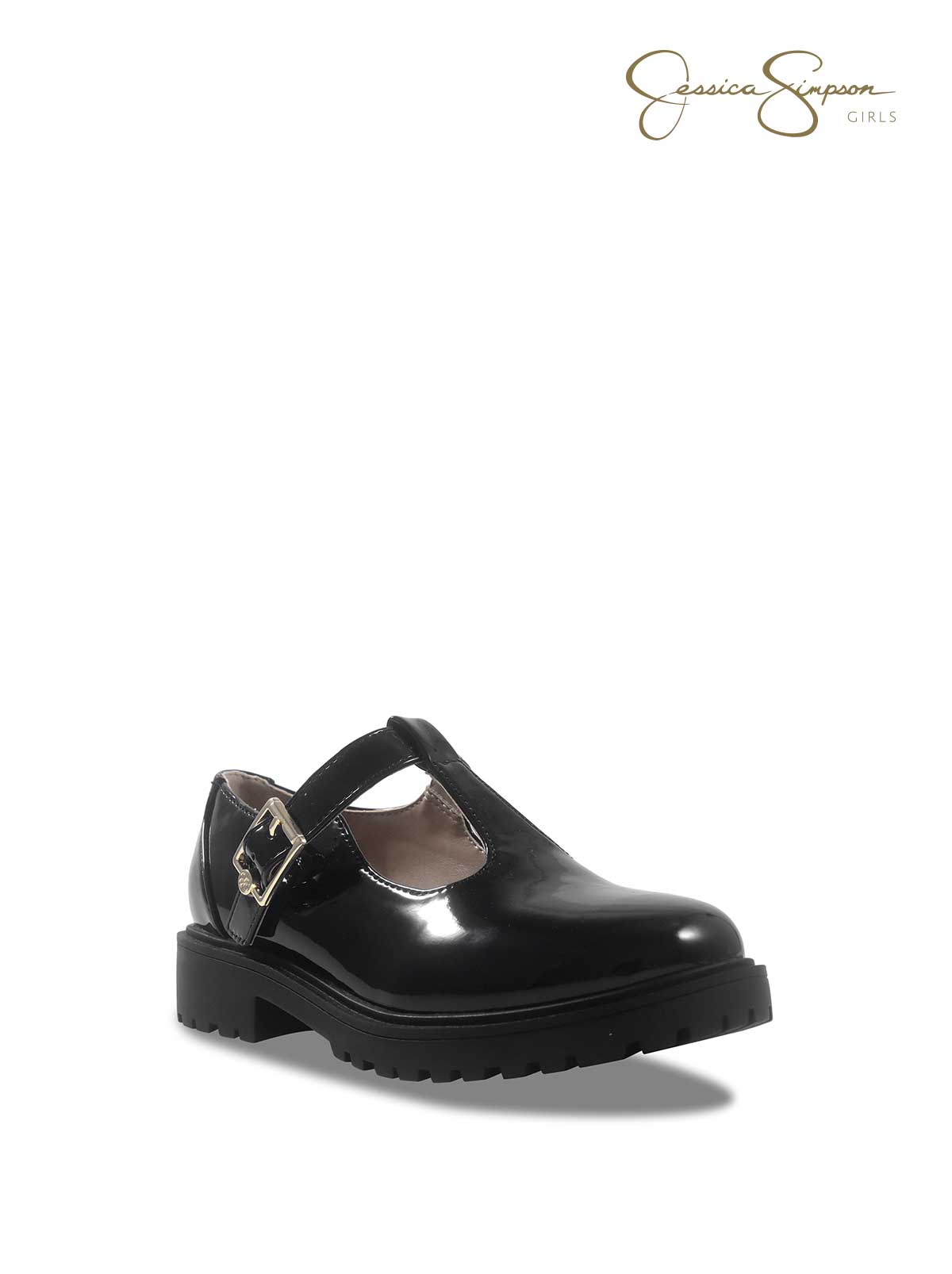 Little Girls' Aurora T-Strap Loafers in Black