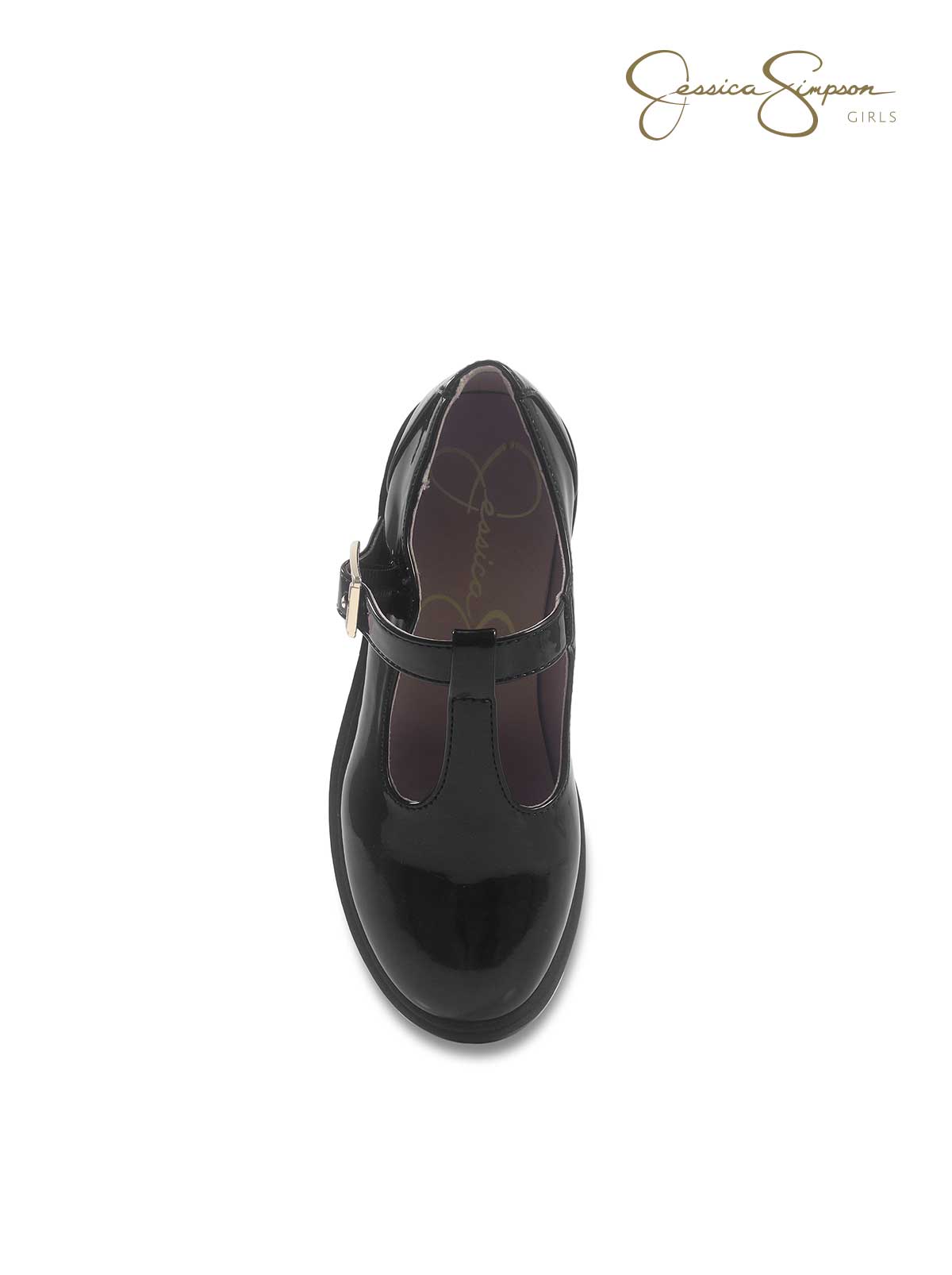 Little Girls' Aurora T-Strap Loafers in Black