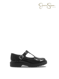 Little Girls' Lugs T-Strap Loafers in Black Patent