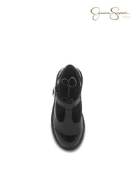 Little Girls' Lugs T-Strap Loafers in Black Patent