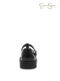Little Girls' Lugs T-Strap Loafers in Black Patent