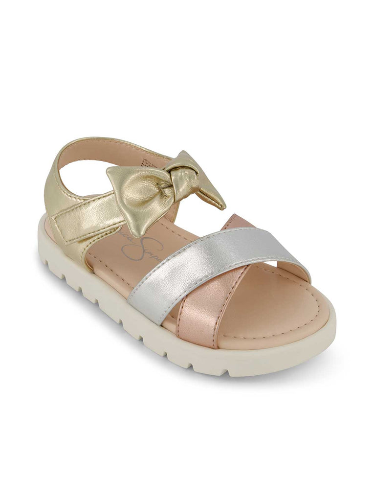 Toddler Tia Cross Sandals in Metallic Multi