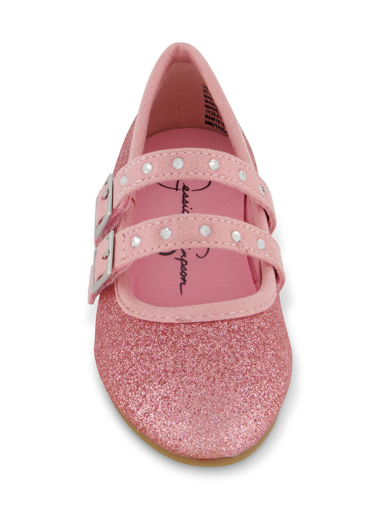 Toddler Amy Double Strap Ballet Flat in Pink