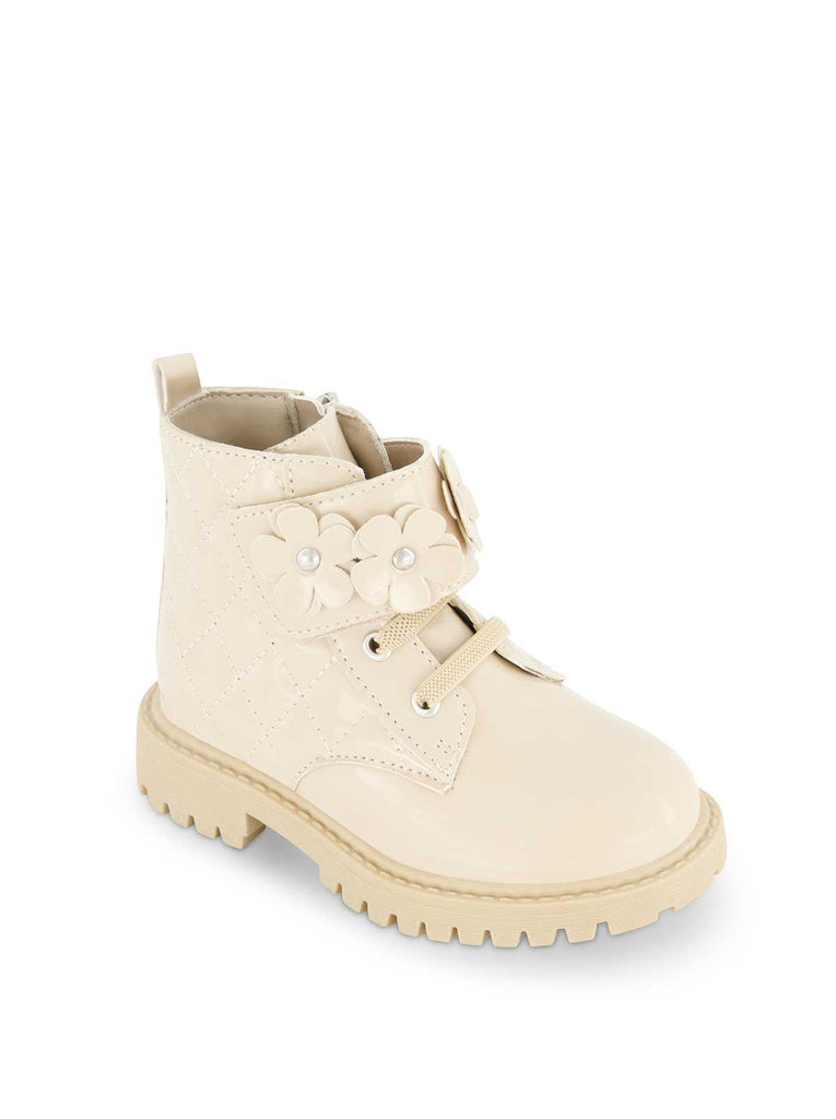 Toddler Daria Flower Moto Boot in Sand