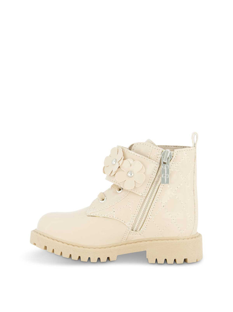 Toddler Daria Flower Moto Boot in Sand