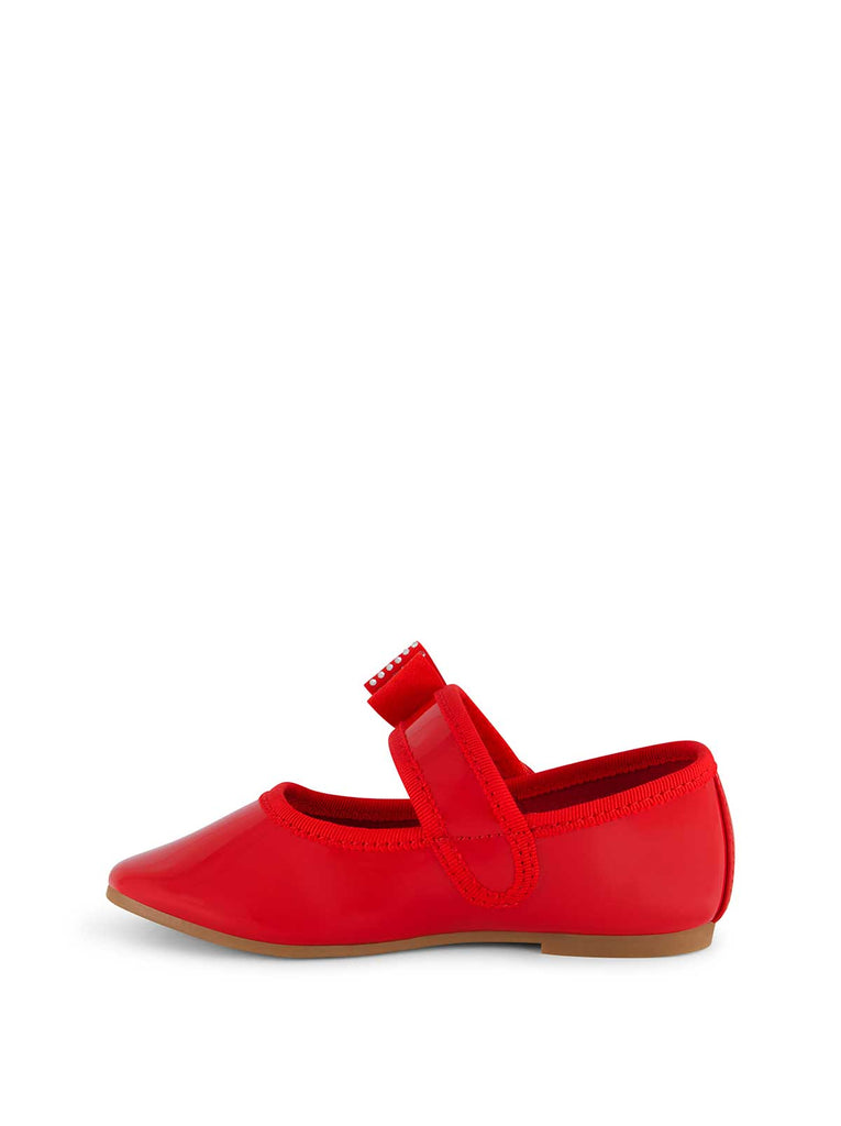 Toddler Amy Crystal Bow Ballet Flat in Red