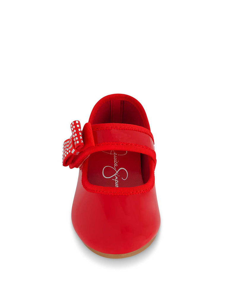 Toddler Amy Crystal Bow Ballet Flat in Red