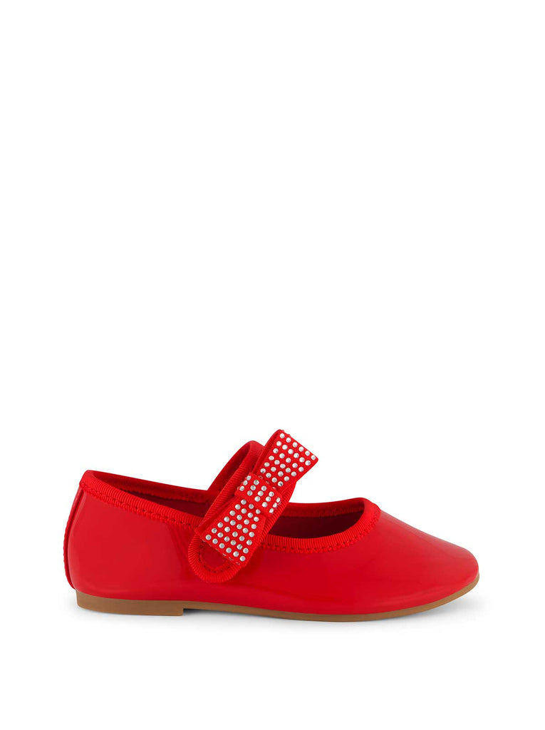 Toddler Amy Crystal Bow Ballet Flat in Red