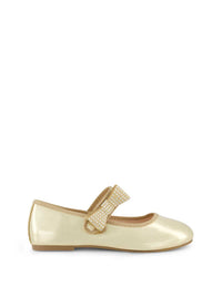Little Girls' Amy Crystal Bow Ballet Flat in Gold