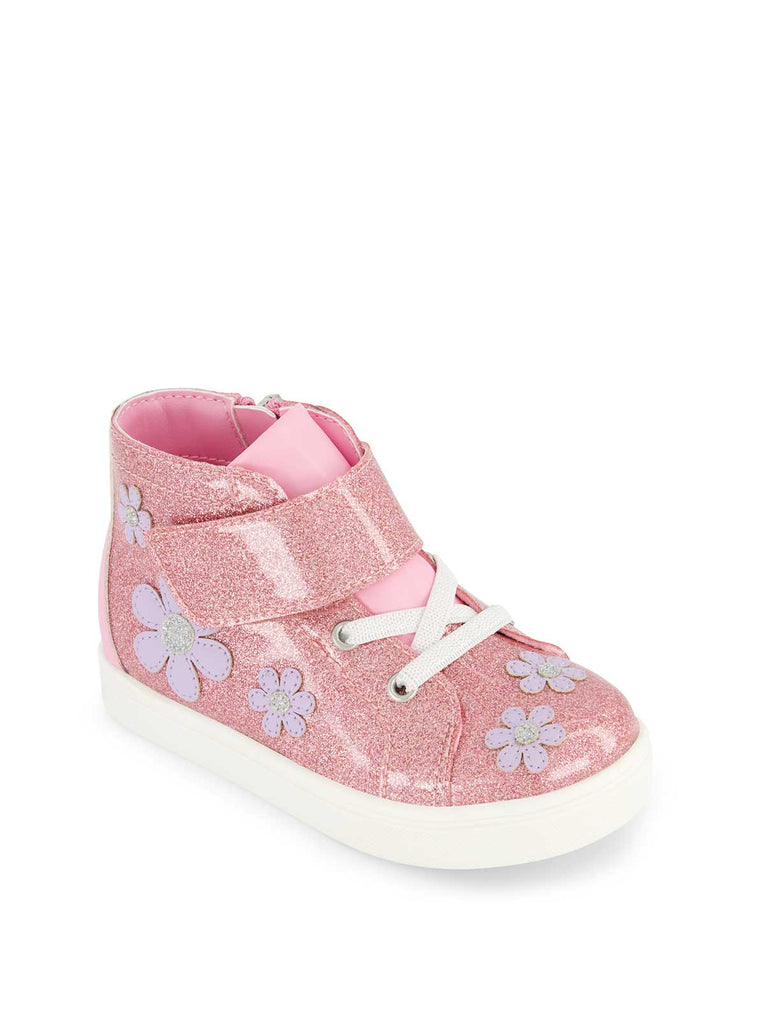 Toddler Gretchen Flower High Top Sneaker in Pink