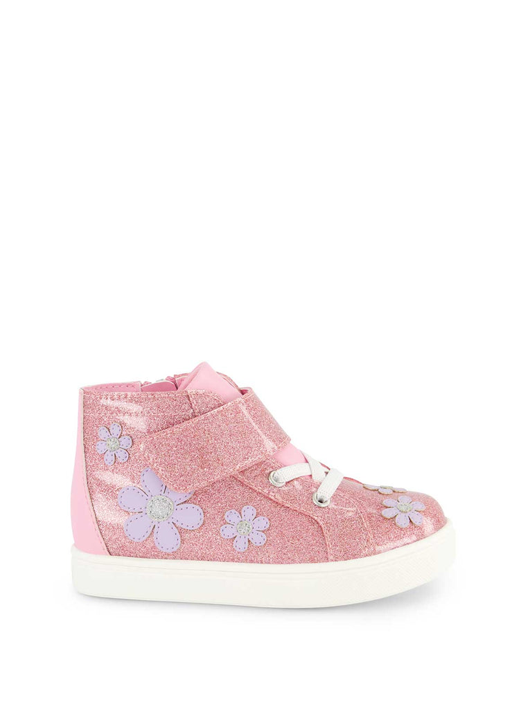 Toddler Gretchen Flower High Top Sneaker in Pink