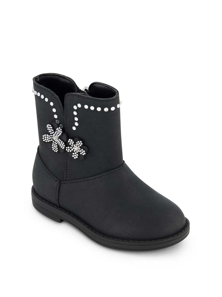 Toddler Evie Flower Boot in Black