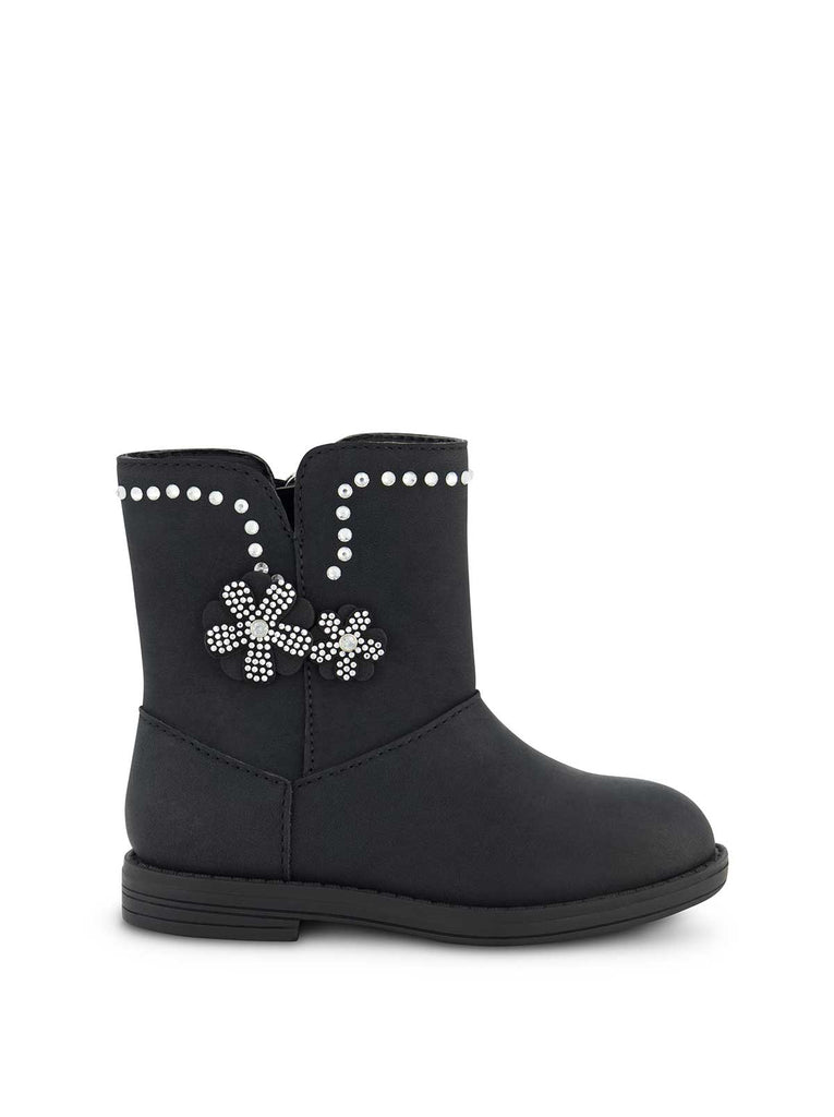 Toddler Evie Flower Boot in Black