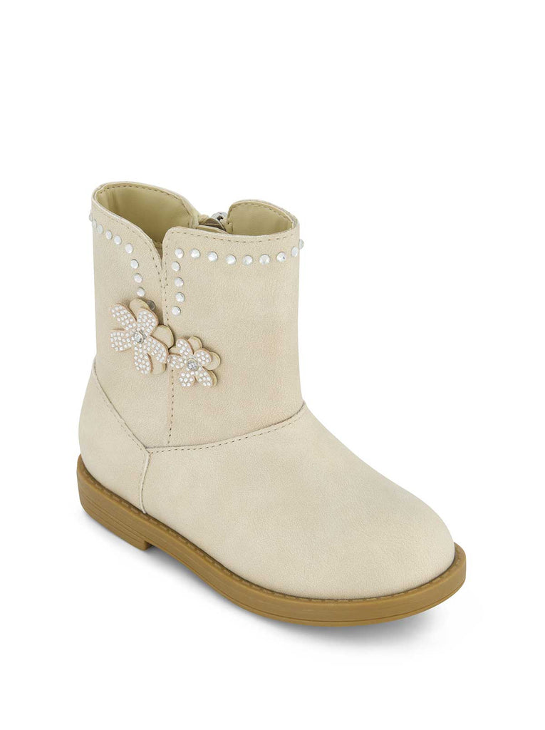 Toddler Evie Flower Boot in Cream