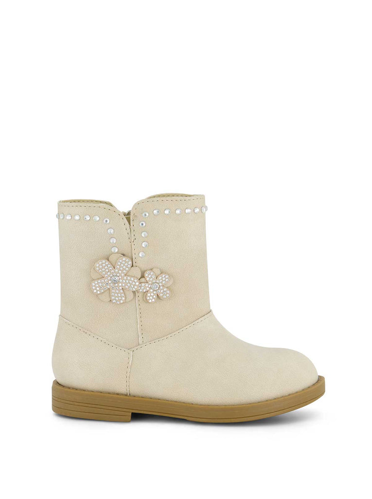 Toddler Evie Flower Boot in Cream