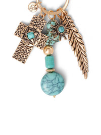 Turquoise Gold Charms Keychain