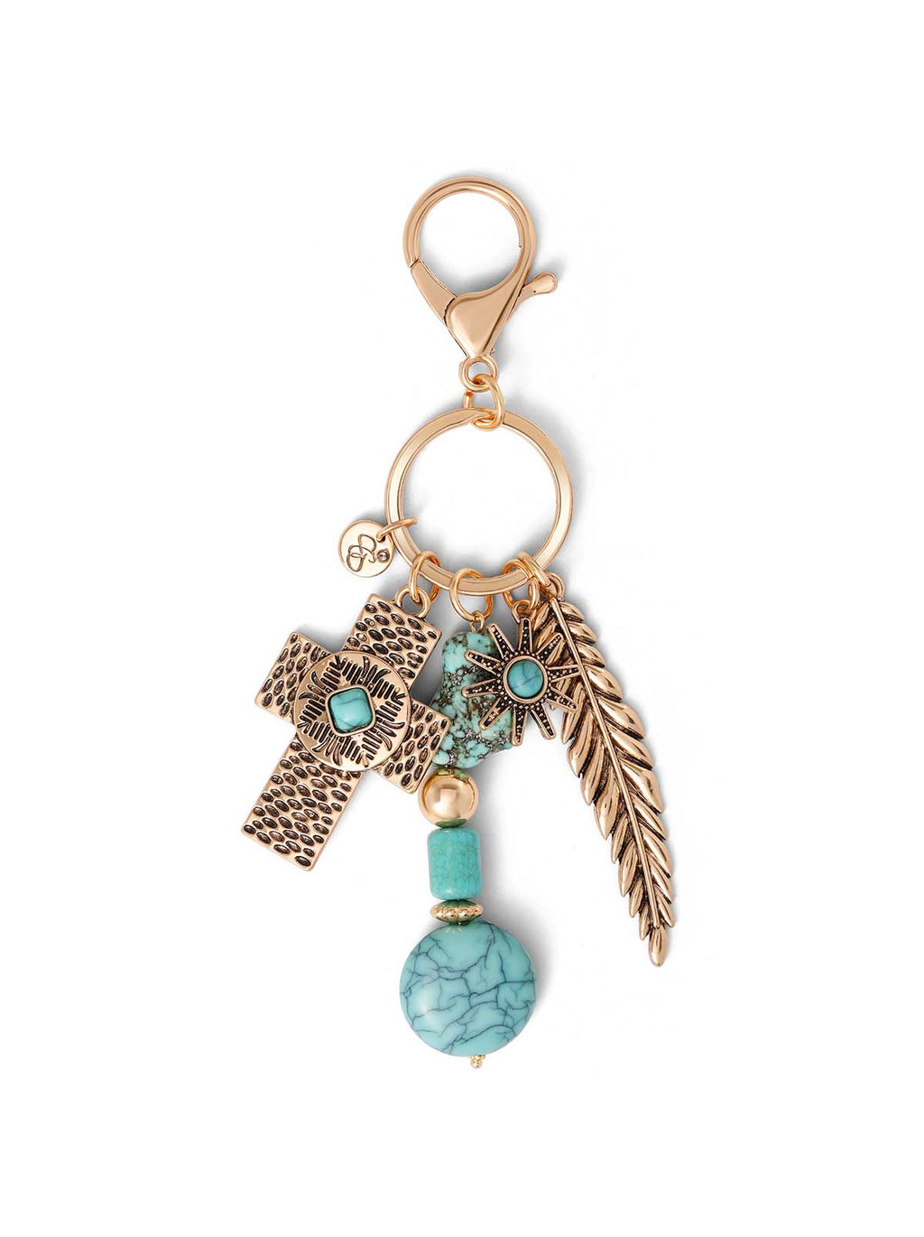 Turquoise Gold Charms Keychain