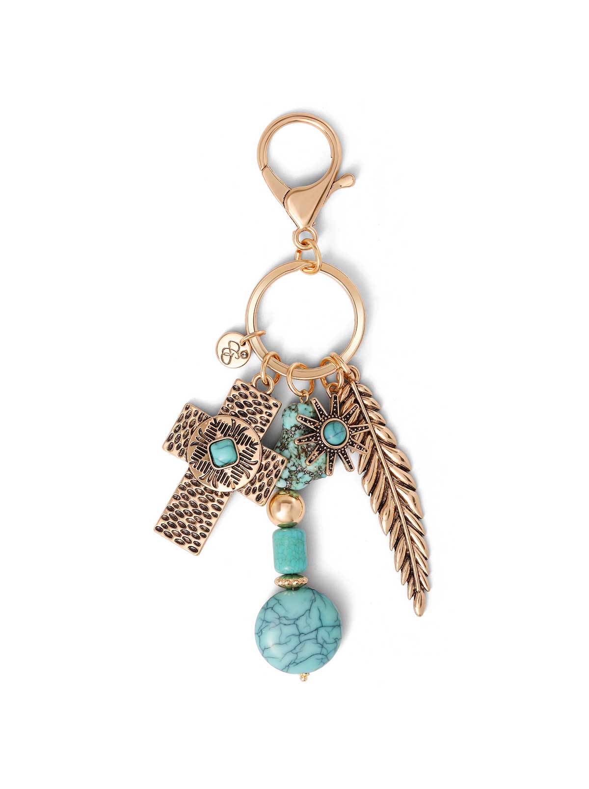 Turquoise Gold Charms Keychain