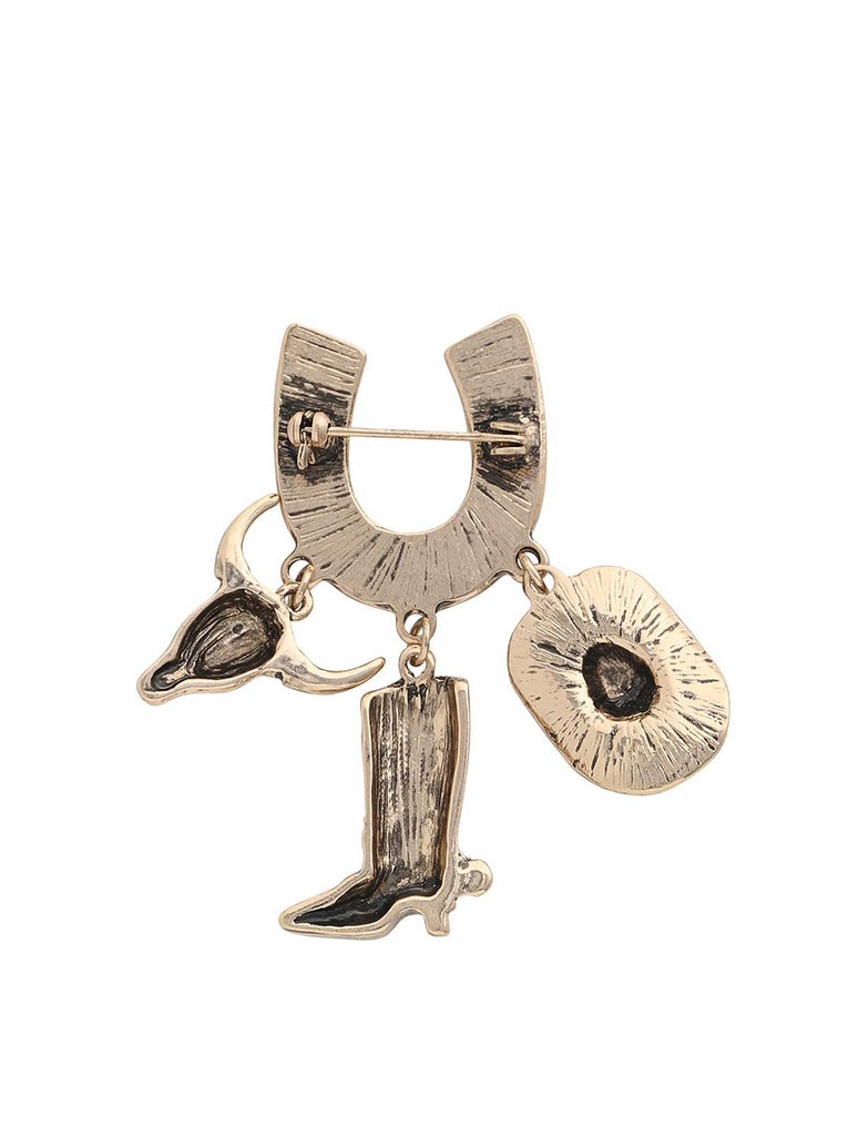 Jessica Simpson 2.0 Western Charm Horseshoe Brooch