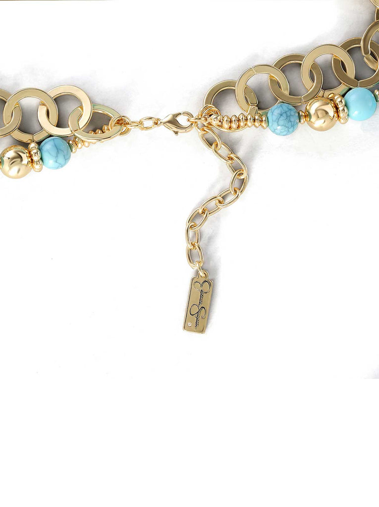 Layered Necklace with Turquoise Beads