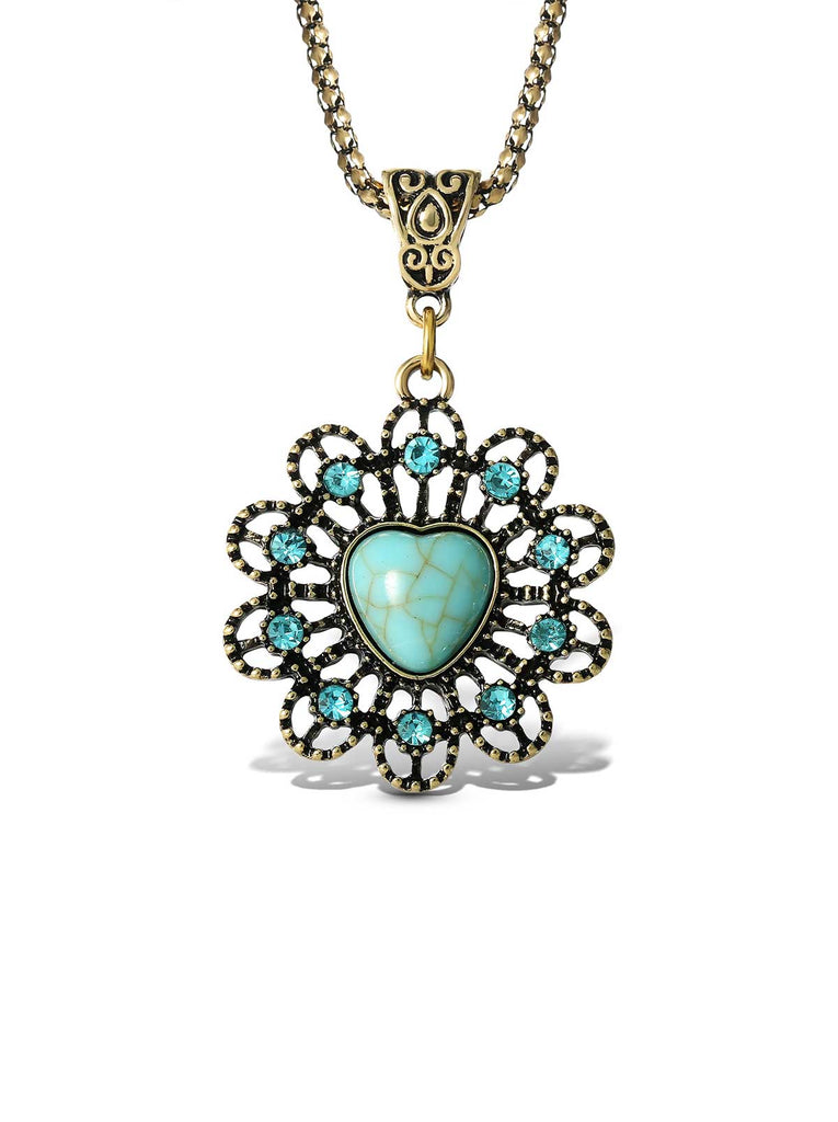 Turquoise Stone Ornate Necklace