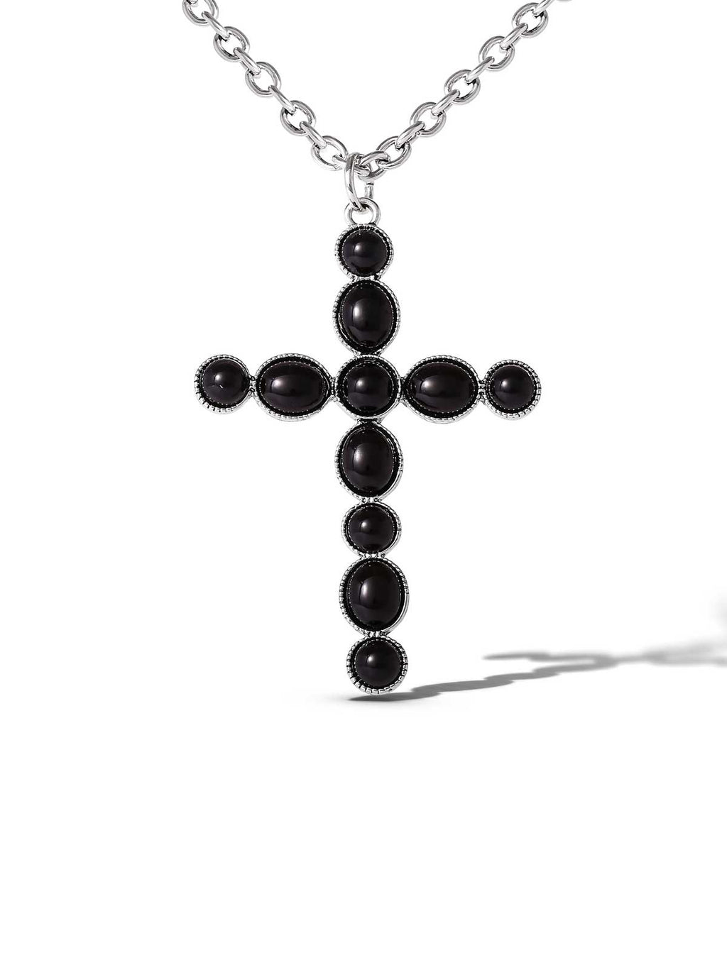 Black Acrylic Cross Necklace