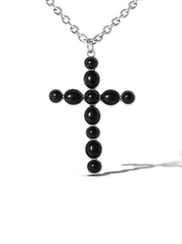 Black Acrylic Cross Necklace