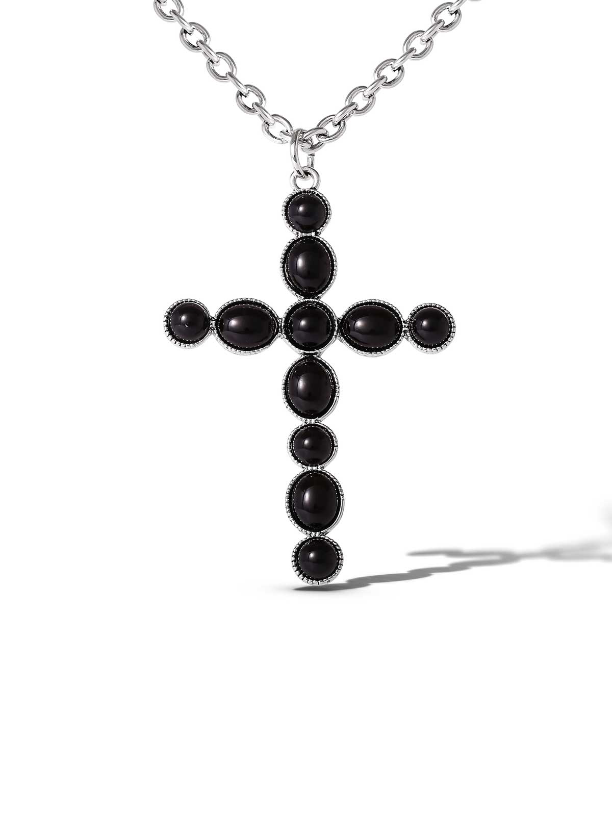 Black Acrylic Cross Necklace