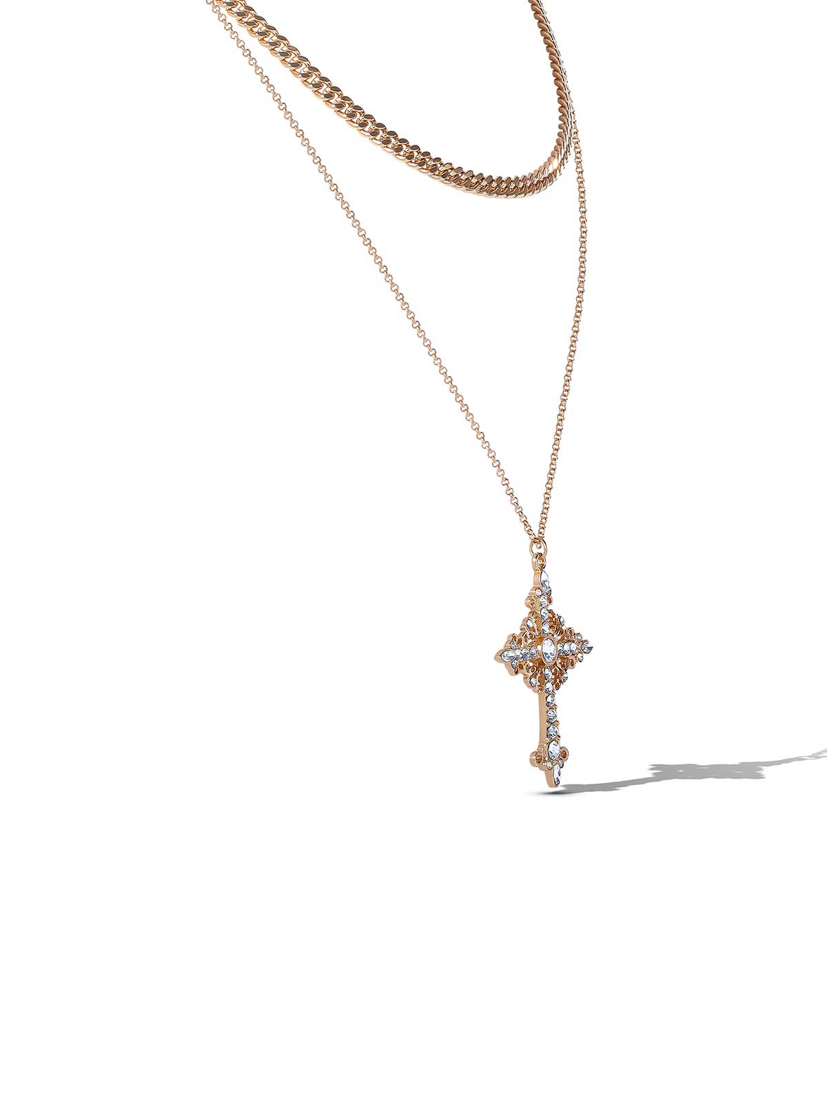 Layered Gold-Tone Cross Pendant Necklace – Jessica Simpson
