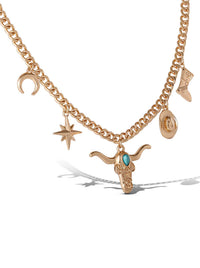 Gold Multi Pendant Necklace
