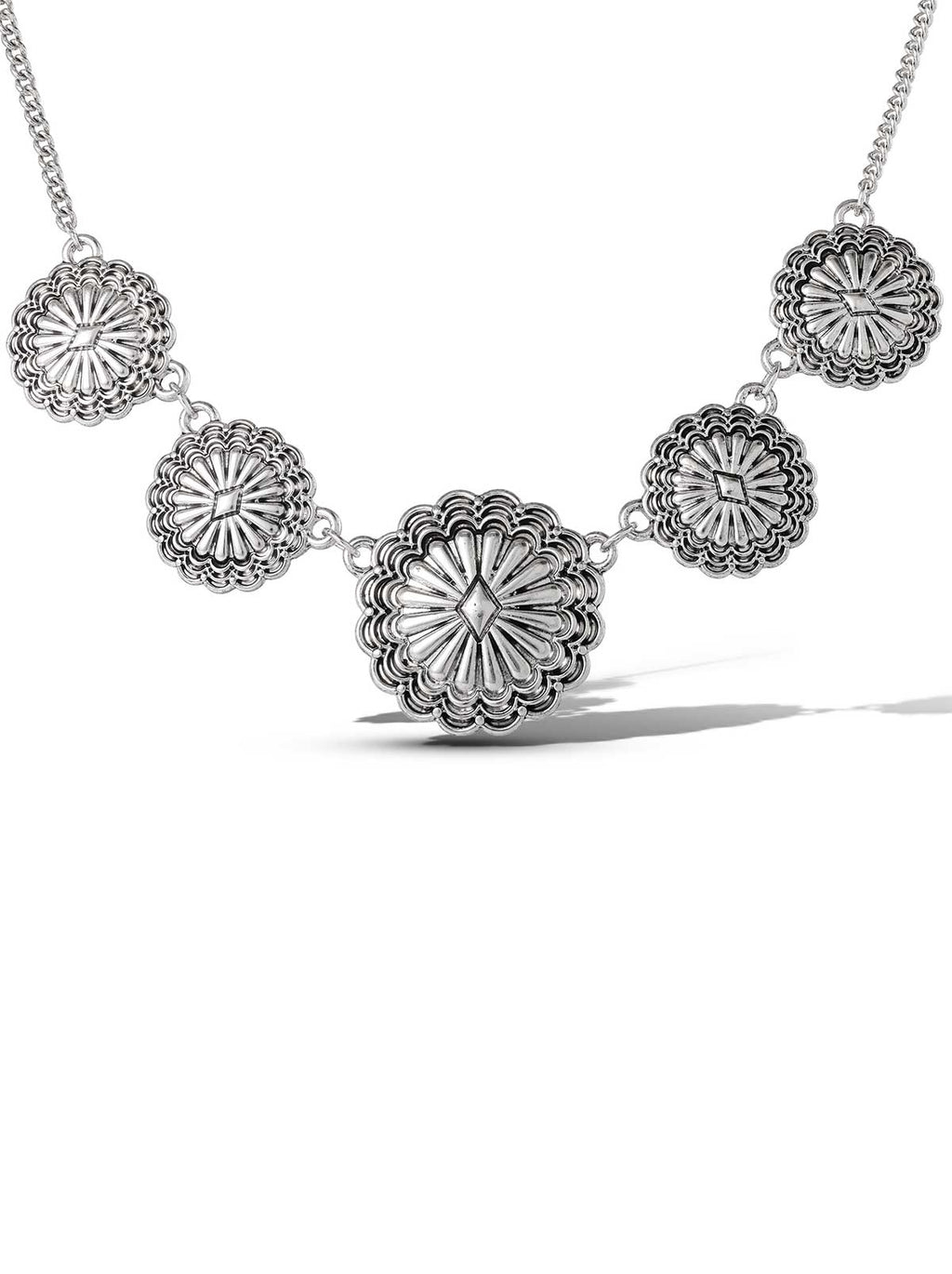 Antique Casting Flowers Pendant Necklace