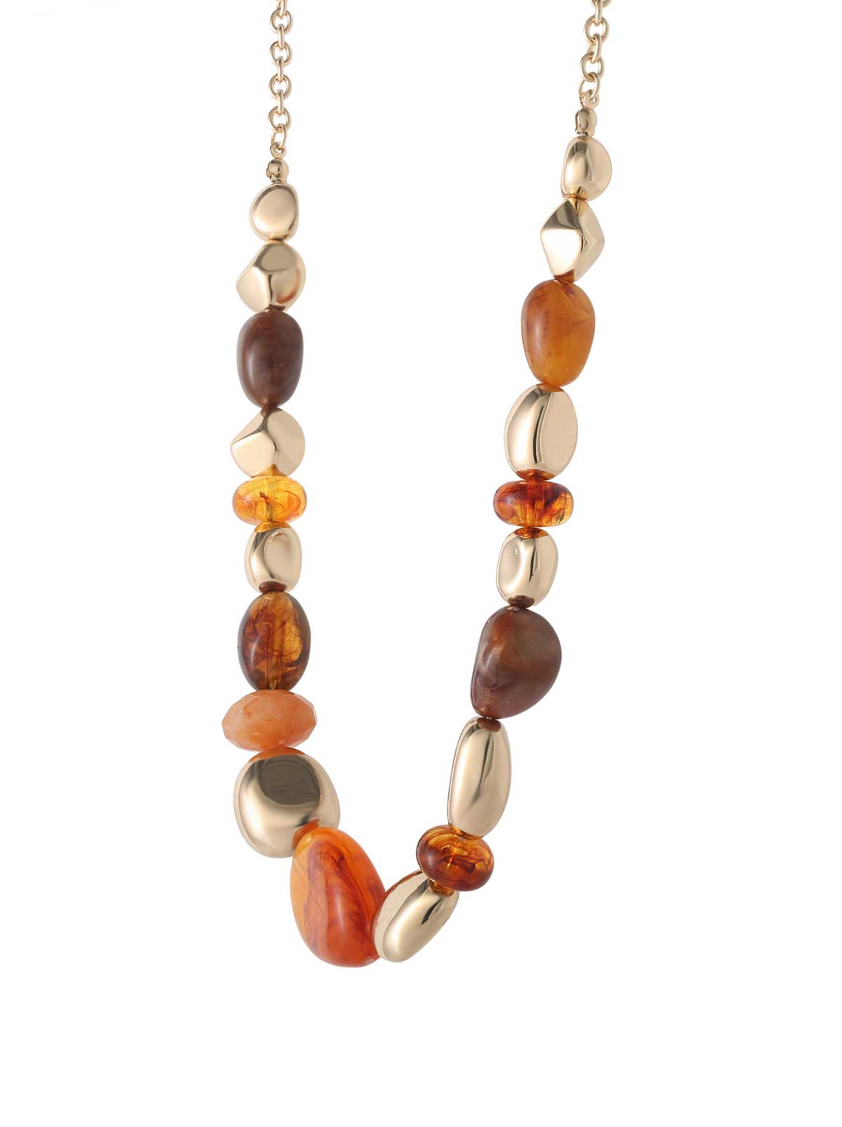 Gold Beaded Chunky Necklace