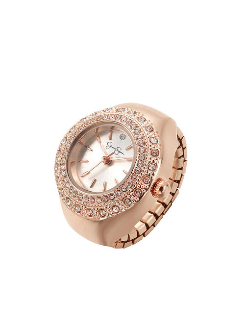 Jessica Simpson Watch Silver Crystal Rose Gold JS0022SL Jessica Simpson Silver & Rose Tone Crystal Accent Ladies  main image 2