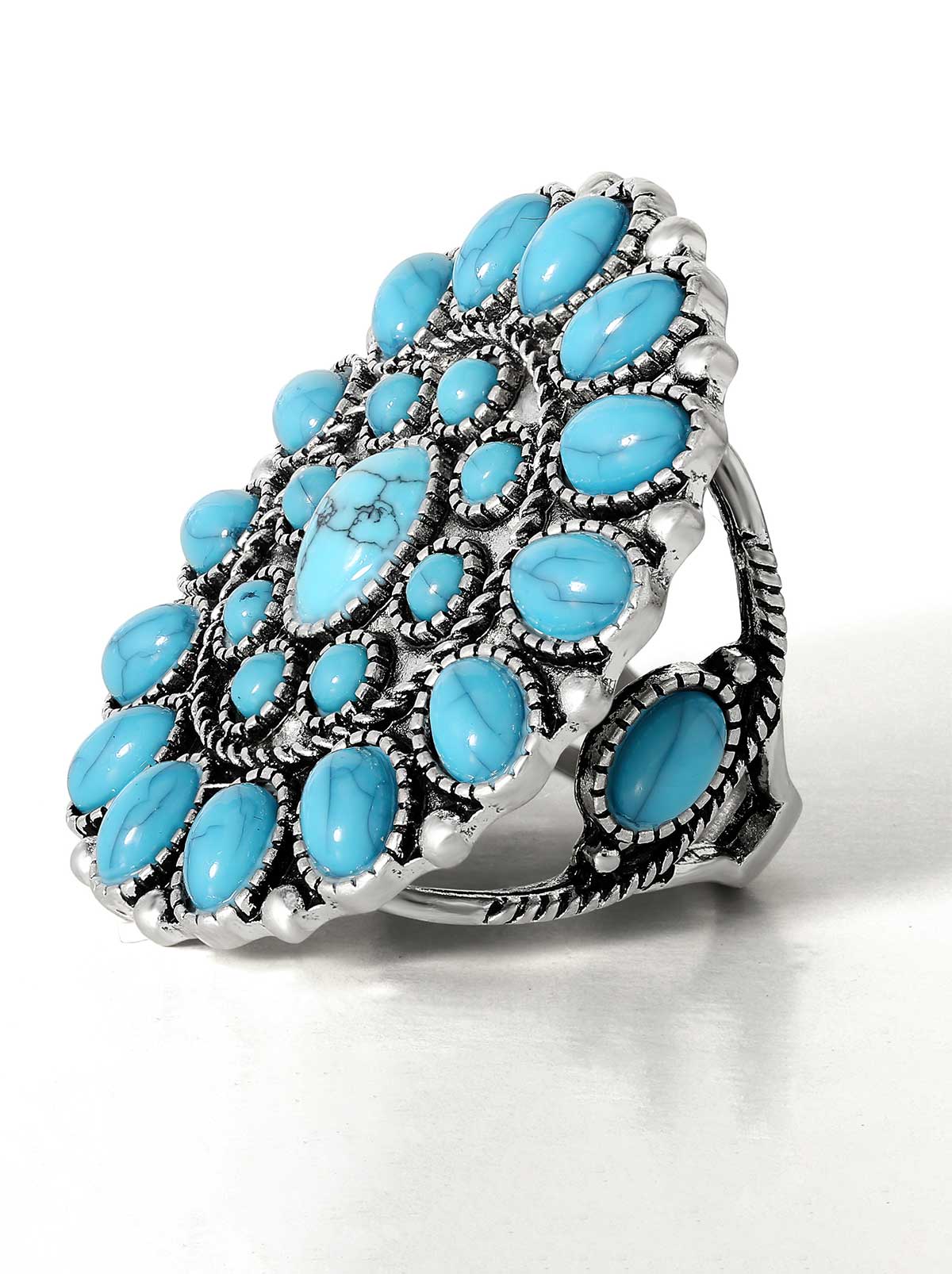 Turquoise stone ring in 9k gold Firoza Ring