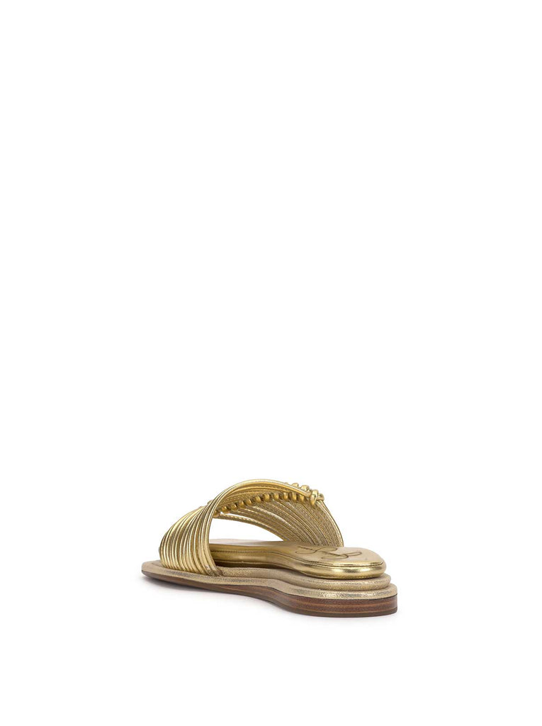 Belarina Flat Sandal in Gold